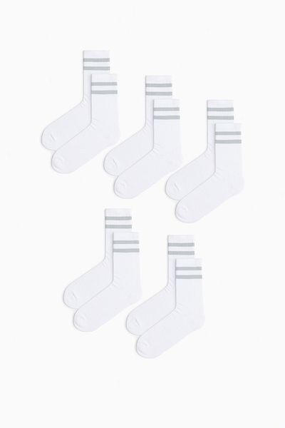MEM SOCKS Чифт от 5 безшевни плетени тенис чорапи с дебела подметка и еластична яка