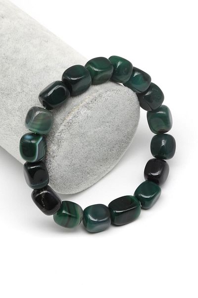 Alina Jewelry Natural Agate Stone Bracelet - 9*11 Mm, 1St Quality, Positive Energy and Healing Effect