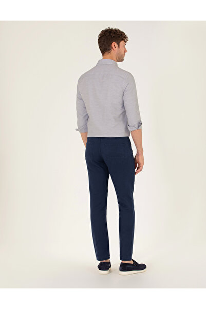 Pierre Cardin Lacivert Slim Fit Keten Karışımlı Kanvas Pantolon 50268095-VR033