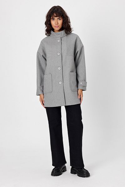 Molly Nelly Women's Buttoned Midi Length Button Detailed Cashmere Coat