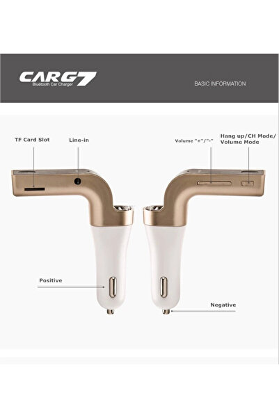 Lisinya جهاز إرسال FM بلوتوث Carg7 - للسيارة مع منفذ USB