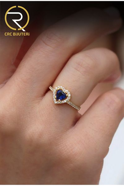 Crc Bijuteri Steel Heart Single Stone Adjustable Women's Ring Serious Relationship Ring