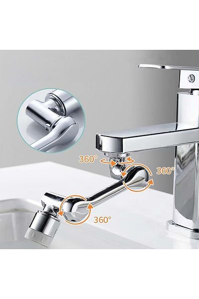 HyMark 1080 Degree Rotatable Universal 2 Modes Robotic Arm Kitchen Bathroom Faucet Head