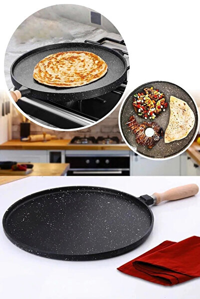 CocoVia مقلاة جرانيت مصبوبة مقاس 36 سم - مقلاة كبيرة الحجم متعددة الأغراض مع ...