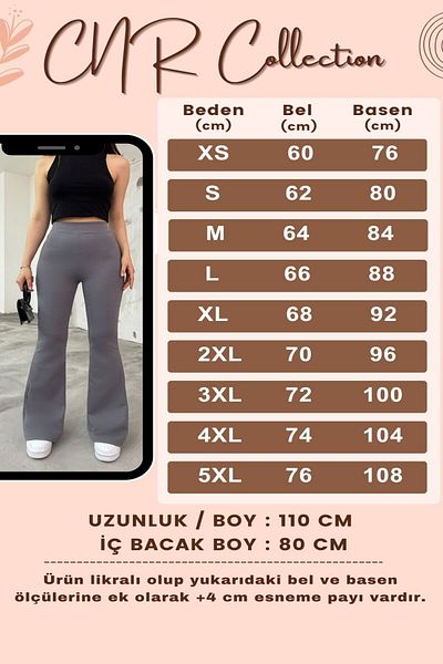 CNRCollection Women's Gray Flexible Lycra High Waist Non-Showing Gathering Spanish Leg Leggings Trousers