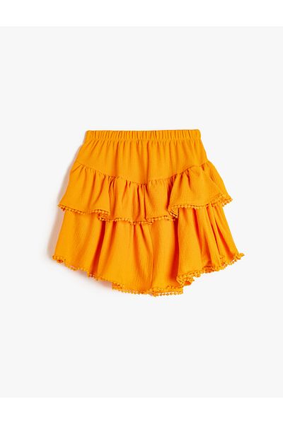 Koton Layered Elastic Waist Skirt - Frilly Design