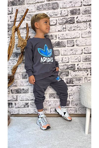 pırıltı kids Erkek Çocuk Slogan Baskılı Eşofman Takımı
