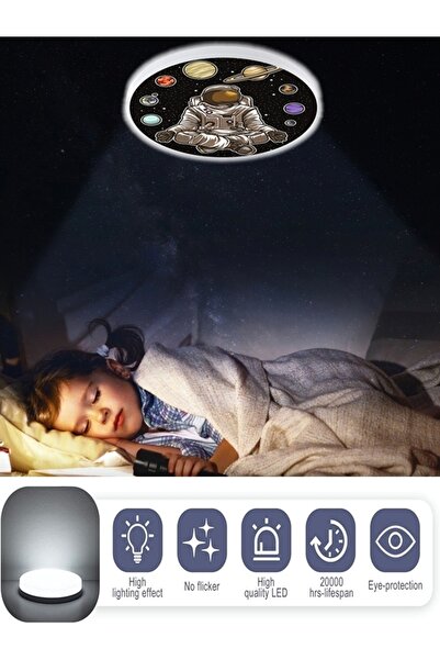 Gökyüzü Panel Space-Astronot Avize-Led Avize-25watt-30cm x 30cm,çocuk odası a...