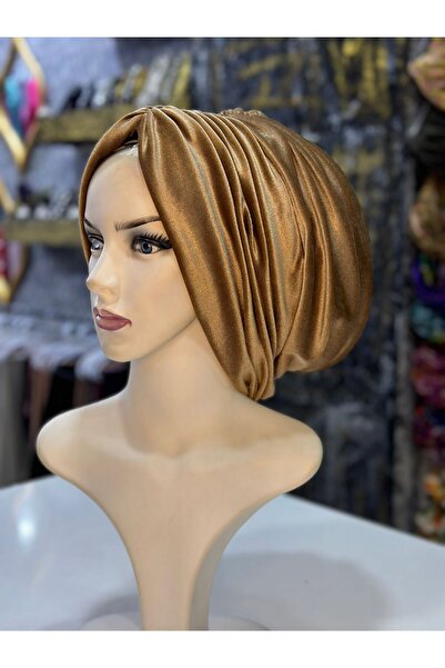 zagreus Kadın kadife kahve rengi büzgülü bone