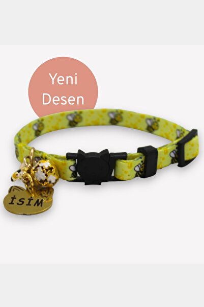 CARAMELOS Güvenlik Kilitli Kedi Tasması, Isimli Kedi Tasması, Kedi Isimlik, K...