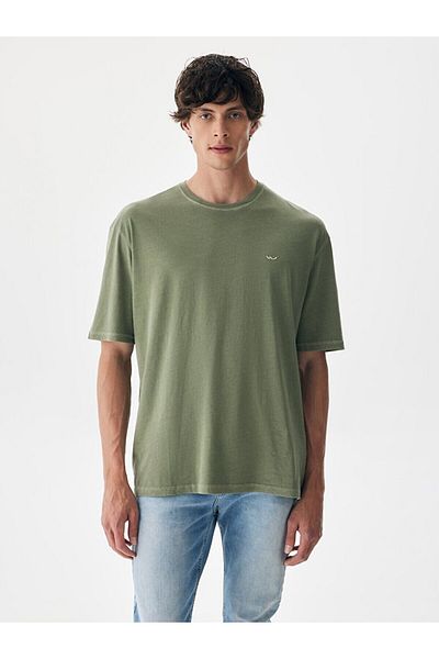 Ltb Green Crew Neck T-shirt - Pale Effect