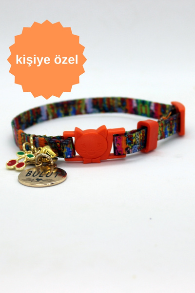 CARAMELOS Güvenlik Kilitli Kedi Tasması, Isimli Kedi Tasması, Kedi Isimlik, K...