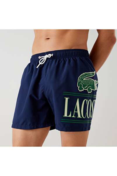 Lacoste Baskılı Erkek Lacivert Deniz Şortu