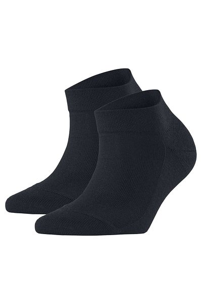 FALKE Damen Sneaker-Socken 2er Pack – Sensitive London, Baumwolle, Bündchen, Logo, einfarbig, kurz