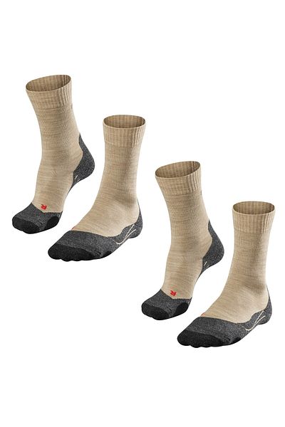 FALKE Trekkingsocken TK 2 – 2er-Pack, ergonomisch, Merinowoll-Mix Damen