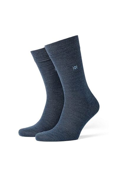 Burlington Herren Socken LEEDS - Schurwolle, Logo, Uni, One Size, 40-46