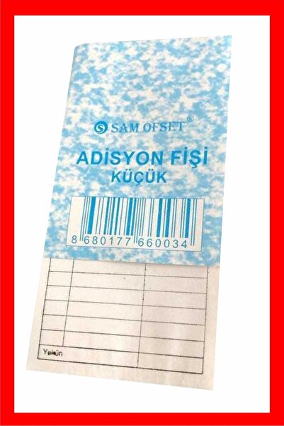 sam ofset Adisyon Fişi, Adisyon Defteri. Boyutu:7x15cm (k.b) 100 Yapraklı Numaratörlü 36 Cilt