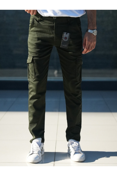 WKM Ανδρικό παντελόνι με κανονική εφαρμογή Lycra Cargo Pocket