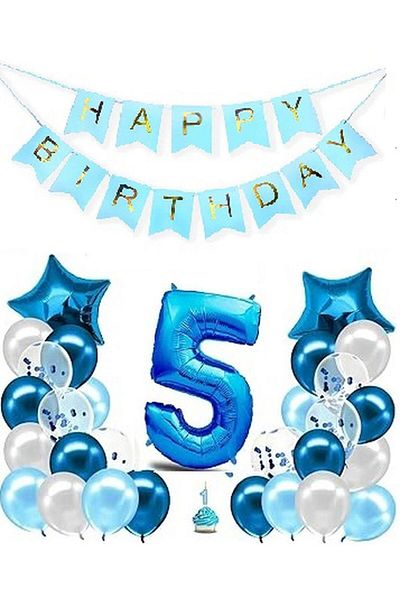 DÜVENCİ TİCARET Blue Color Age Balloon Set