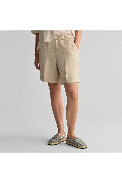 Gant Kadın Bej Relaxed Fit Keten Şort