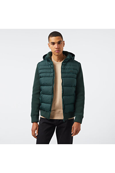 Lacoste Erkek Kapüşonlu Koyu Yeşil Mont