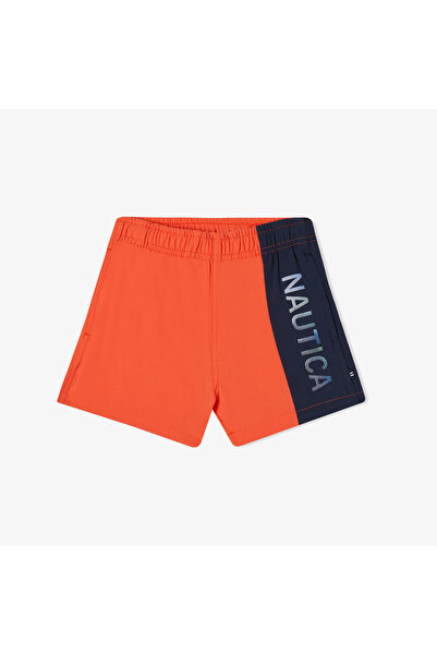Nautica Erkek Çocuk Turuncu Renk Bloklu Şort Mayo