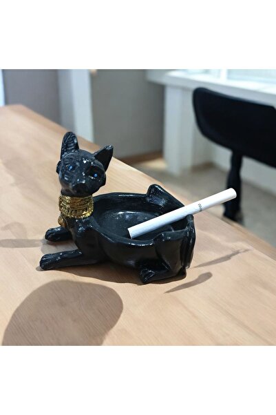 TAŞDEVRİLIFE DEKORATİF KEDİ TASARIMLI KÜL TABLOSU