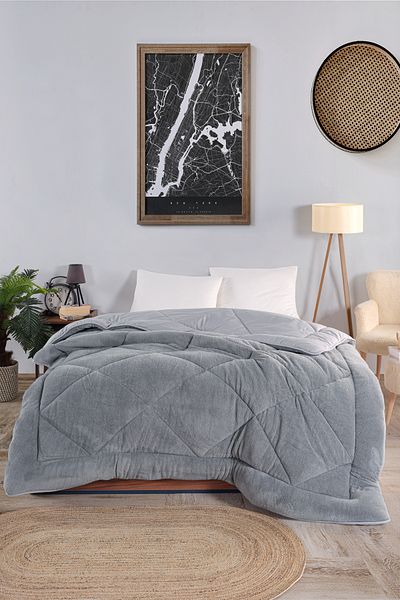 TİNİMİNİ HOME Double Welsoft 100% Cotton Silicone Quilt | Double Sided | 63 Wire Woven Fabric