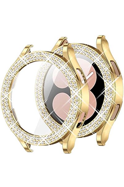 habilis Samsung Galaxy Watch 5-4 Uyumlu 40mm Çift Sıra Taş İşlemeli Renkli Ka...