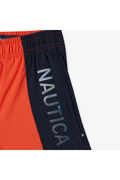 Nautica Erkek Çocuk Turuncu Renk Bloklu Şort Mayo