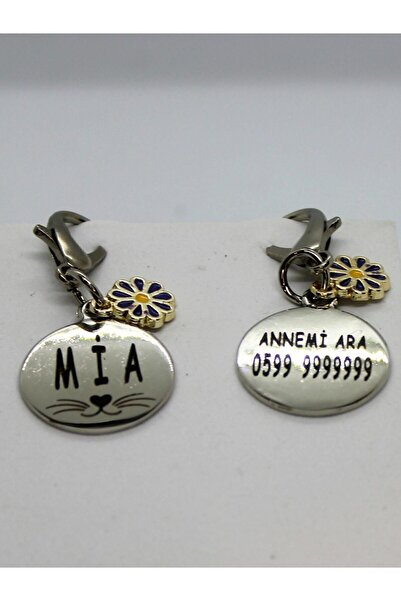 CARAMELOS Isimli Kedi Tasması Künyesi- Köpek Tasması Künyesi, Paslanmaz Karar...