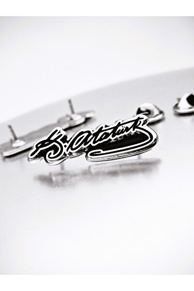 Atatürk Signature Silver Plated 4cm Collar Badge