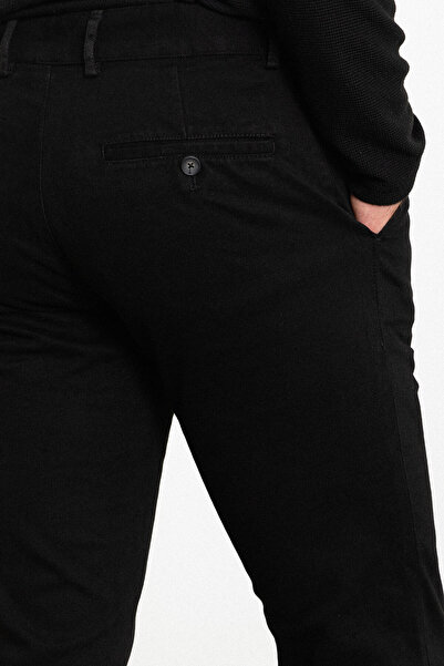 Mcr Plain Slim Fit Canvas Men's Trousers Black - 38210.23K