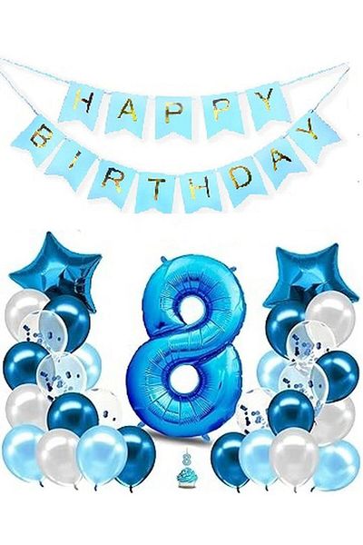 DÜVENCİ TİCARET Blue Color Age Balloon Set