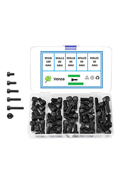 Venoa İc310 Imbus Civata Seti M3 Çantalı 310 Parça