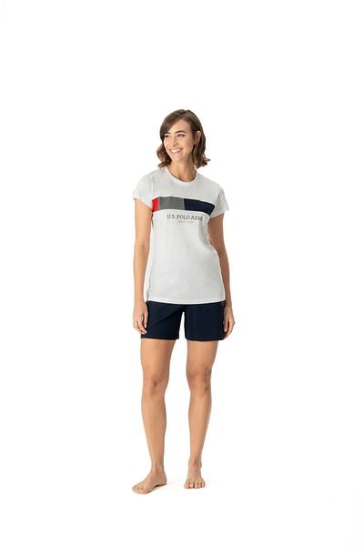 U.S. Polo Assn. U.S. Polo Assn. Women's Short Sleeve Shorts&Tshirt Pajamas Set 100% Cotton Esp.Z.E1.Ta6G.R.Ou9.P.87.Lkkm