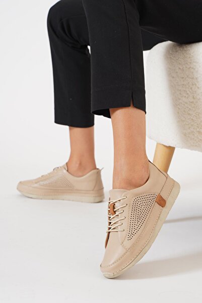 Moda Pie Hesta Yan Зімбалі Жіночі Черевики З Натуральної Шкіри Nut Cilt