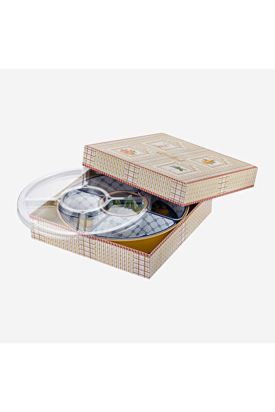 CHIARA ALESSI Capri Mavi Melamin 5 Bölmeli Servis Tepsisi 39 Cm