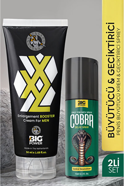 BİG POWER İkili Etki Penis Geliştirmeye ve Geç Gelmeye Yardımcı Set