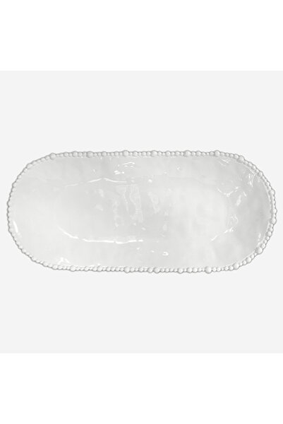 Baci Milano Joke Beyaz Melamin Servis Tabağı 53X24 Cm