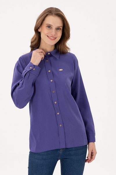 U.S. Polo Assn. Cămașă mov cu mânecă lungă pentru femei 50289849 -VR038