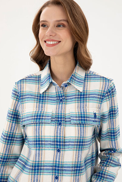 U.S. Polo Assn. Kadın Saks Uzun Kollu Gömlek 50291115-VR045