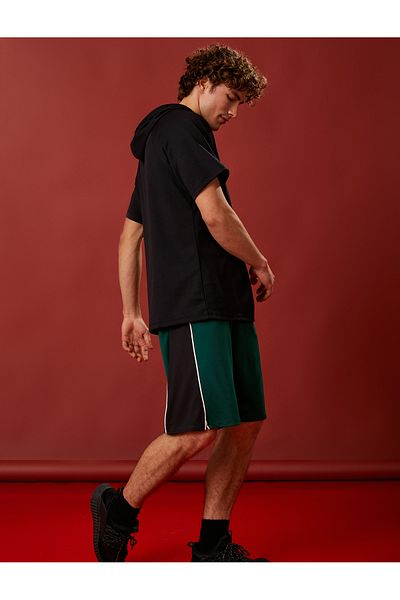Koton Basic Basketball Shorts Lace Waist Print Detailed Breathable Fabric