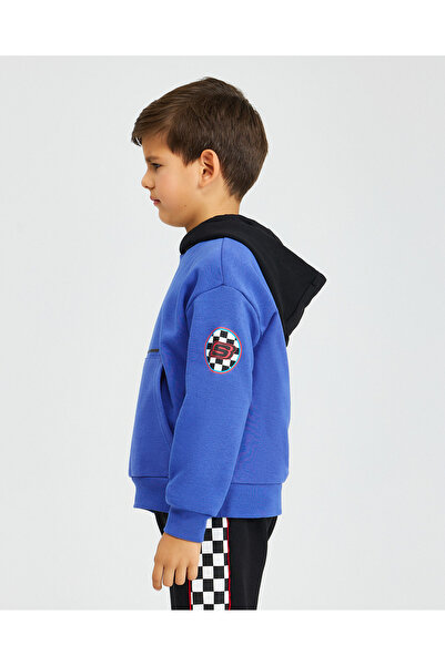 SKECHERS B LW Fleece Hoodie Sweatshirt Büyük Erkek Çocuk Mavi Sweatshirt SK242042-403