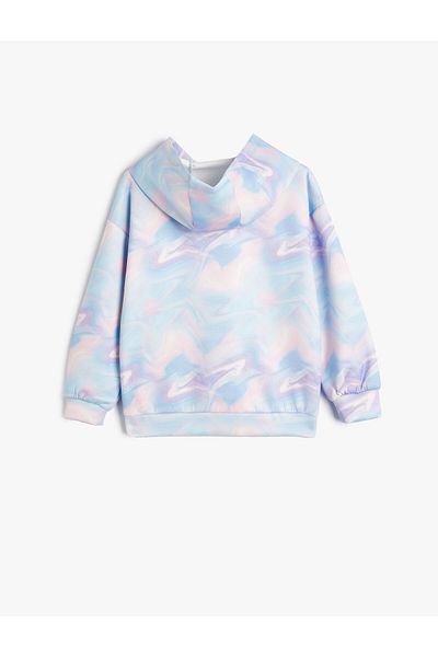 Koton Kapuzensweatshirt mit Batikmuster und langen Ärmeln
