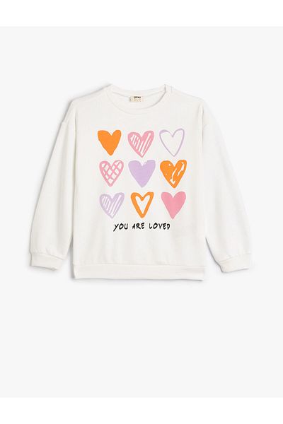 Koton 4SKG10147AK Koton Girl's Sweat ECRU