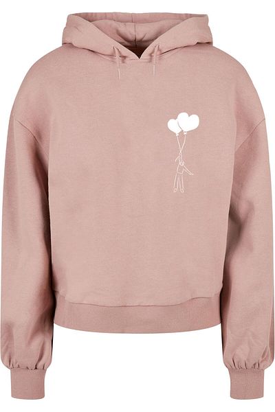 Merchcode Übergroßer Kapuzenpullover „Love In The Air“ aus Bio-Baumwolle für Damen
