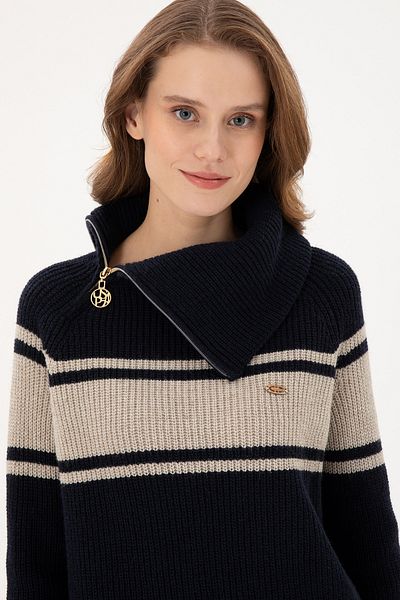 U.S. Polo Assn. Γυναικείο πουλόβερ Navy Blue με λαιμόκοψη 50293133 -vr033