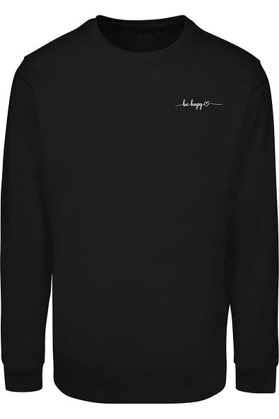 Merchcode Be Happy Longsleeve With Cuffrib