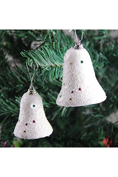Happyland Christmas Tree Ornament 6-Piece Foam Bell Ornament 5 Cm Christmas Ornament White Pine Tree Ornament